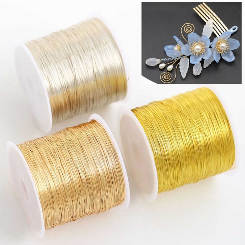Copper Wire Roll - 100m/rolo banhado a ouro cor preservando
